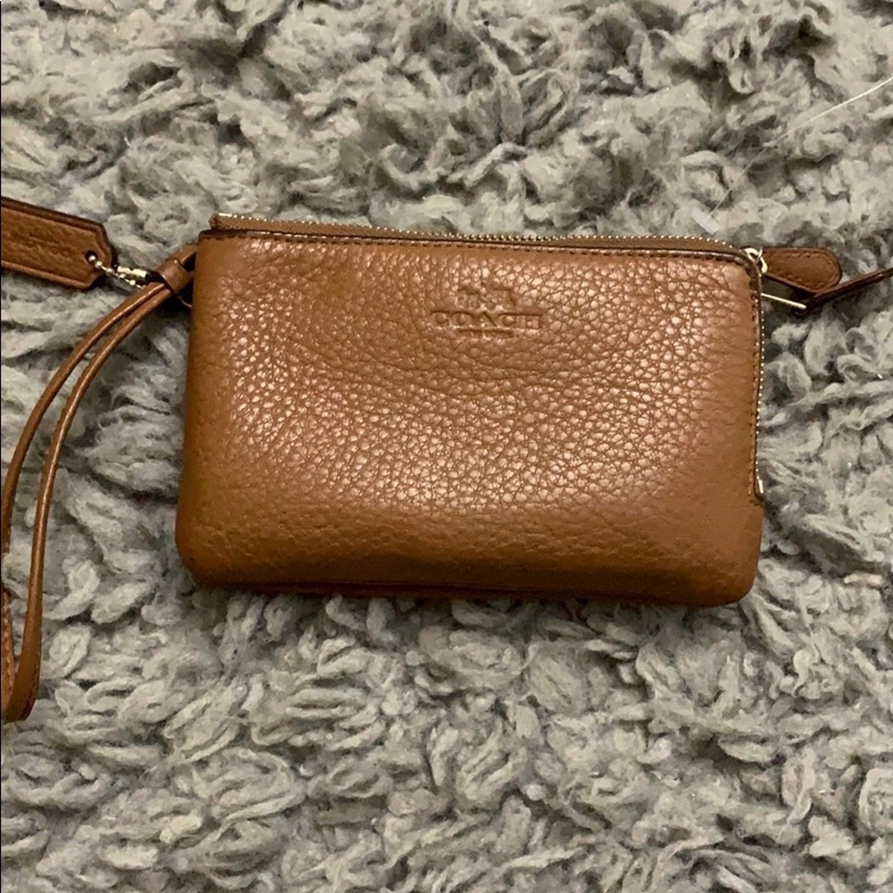Brown leather coach wallet